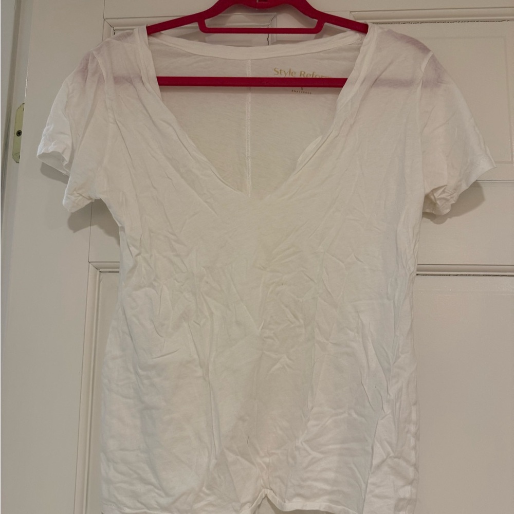 Women's Classic White V-Neck Tee